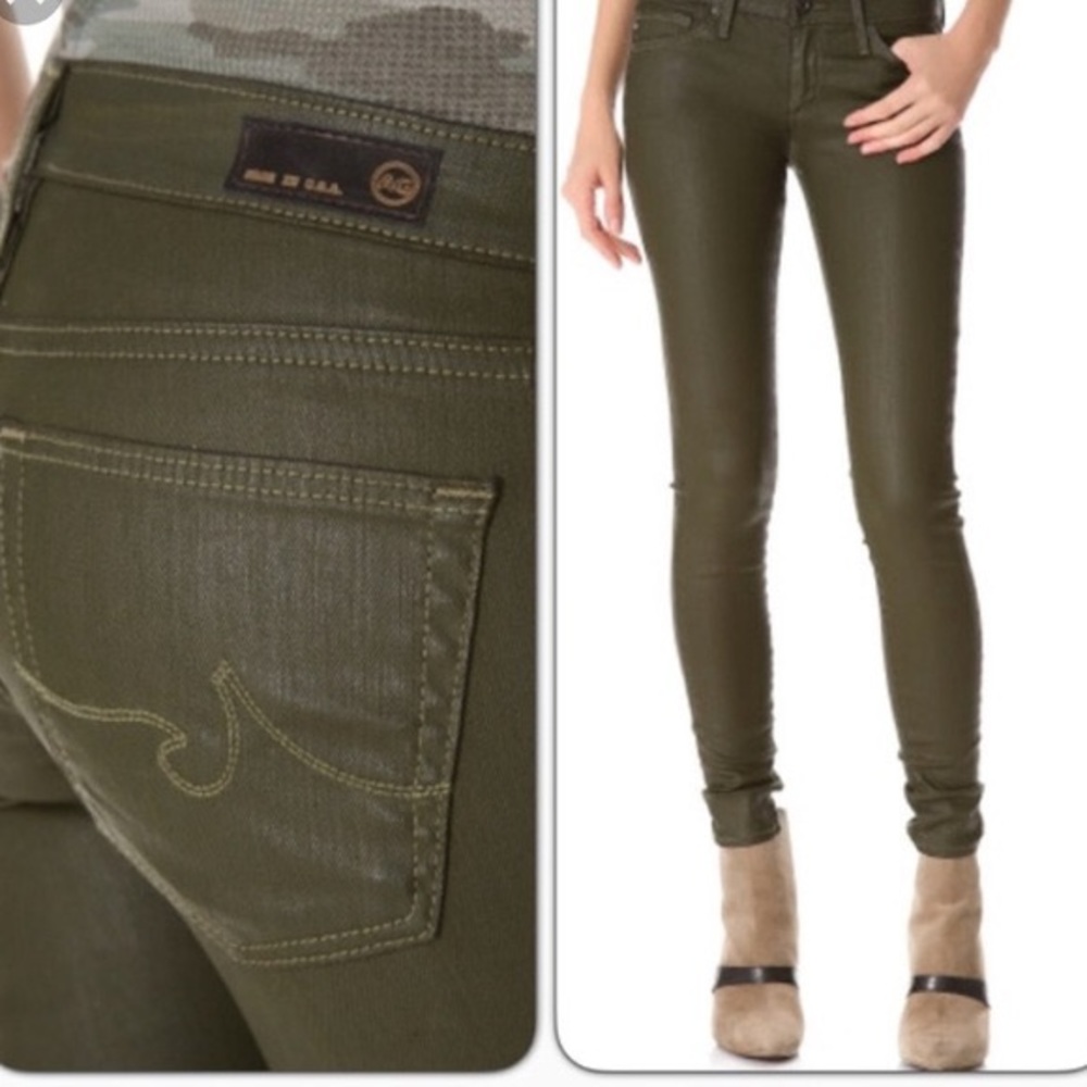 Adriano Goldschmied Waxed / “Leather” Skinny Jeans